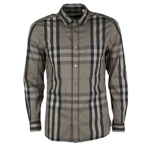 Burberry Long Sleeve Shirt M Cotton BEG Check 8029878 